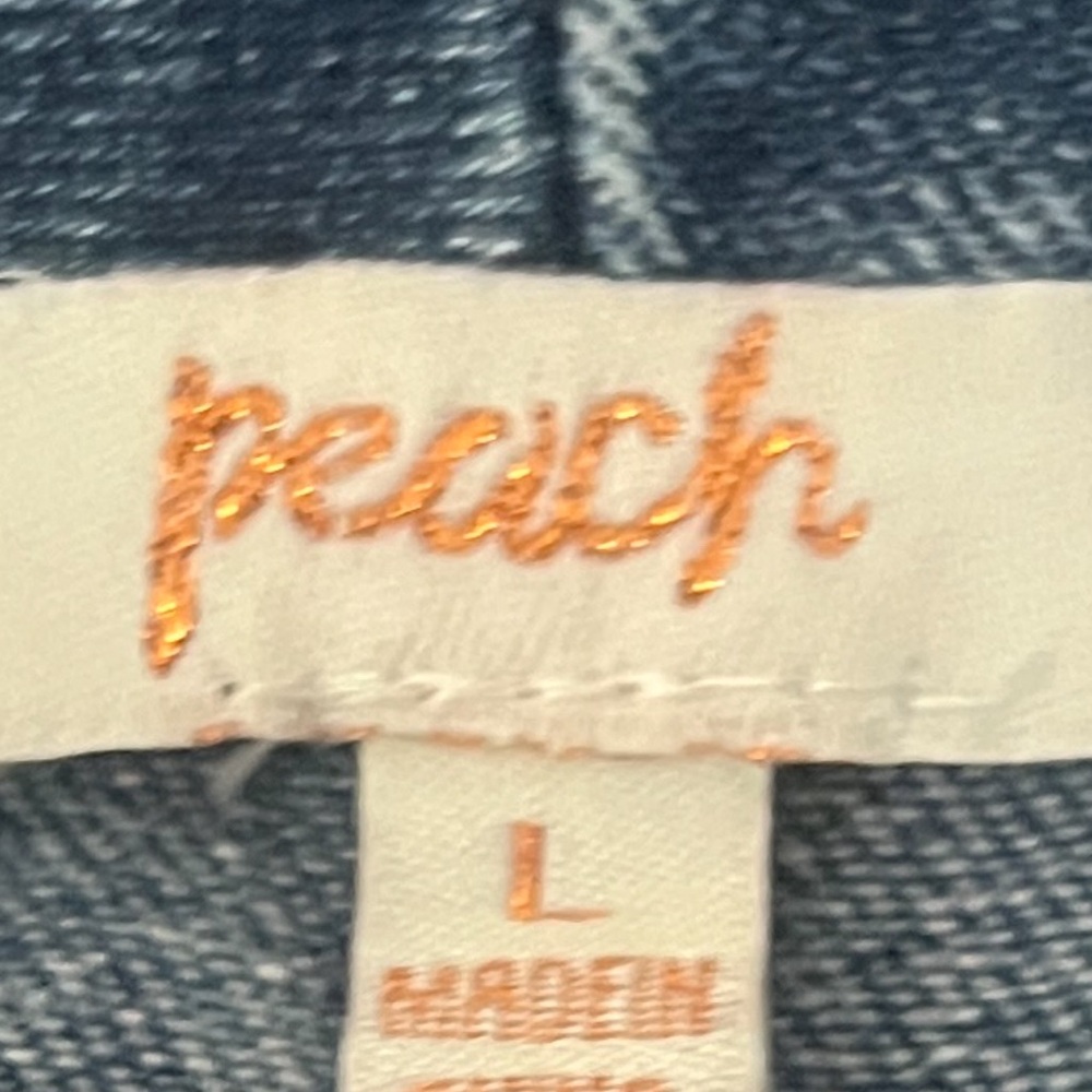 PEACH Women's Denim JACKET Blazer - Blue Jean never worn size L - Picture 14 of 17
